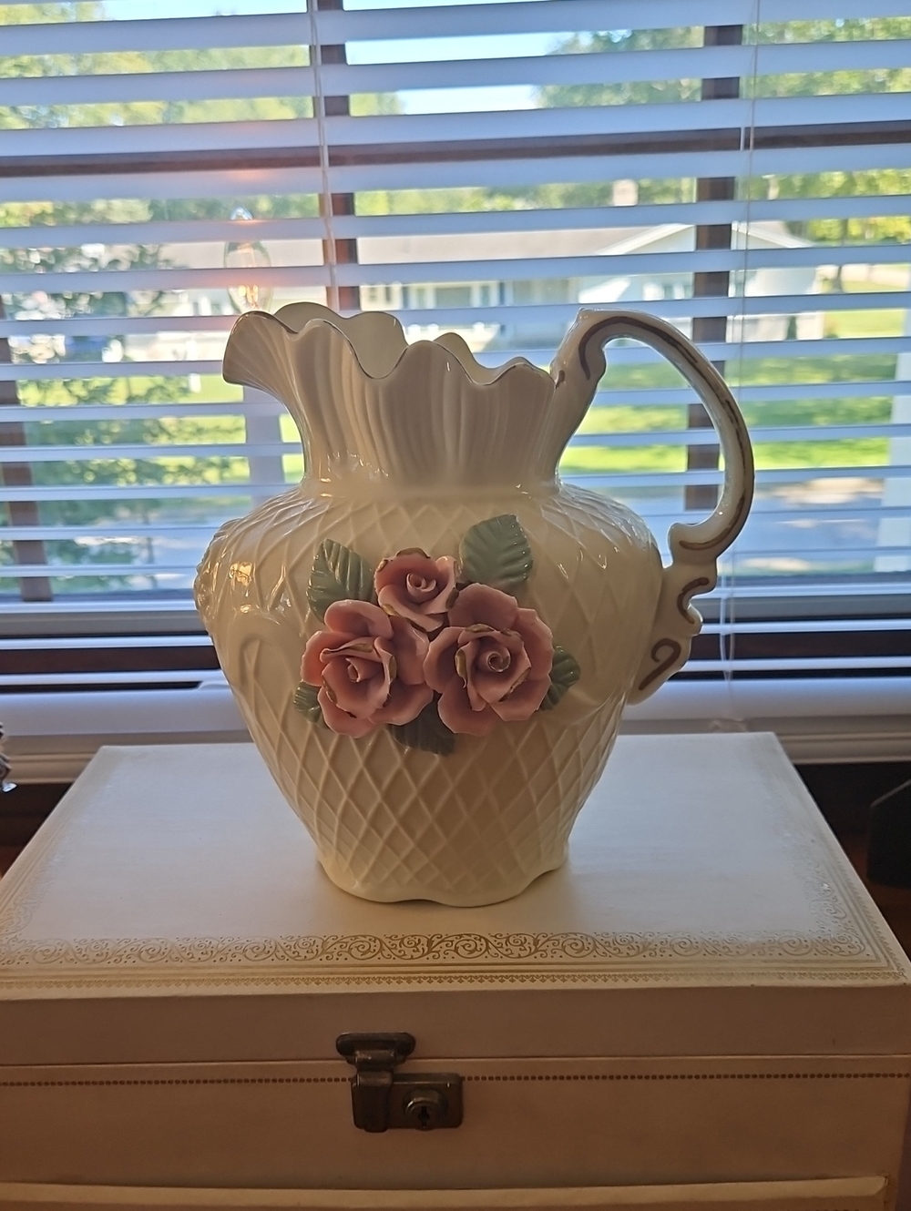 Really Pretty 8 by 8 inch Pitcher vase.
